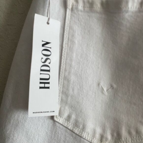 Hudson Jeans NEW Women's White Jolene High-rise Wide-leg Cuffed Jeans Size 29 - Picture 9 of 12